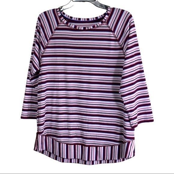 St Johns Bay Women’s multicolored Striped Blouse/ Top Size L - Picture 2 of 6